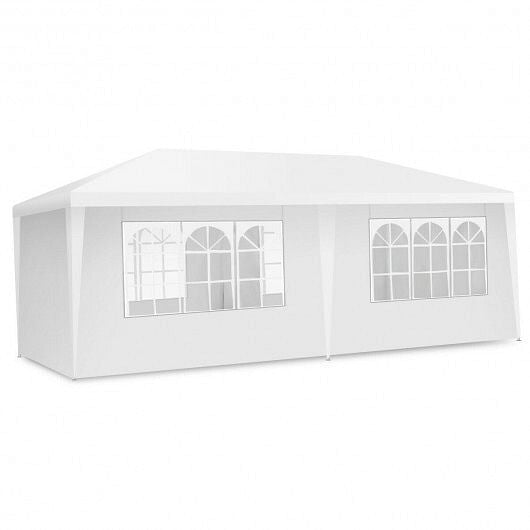 10 x 20 Feet 6 Sidewalls Canopy Tent with Carry Bag-White-0