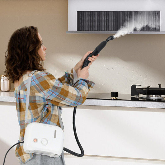 1500W Portable Steam Cleaner with 34 oz Water Tank-White-1