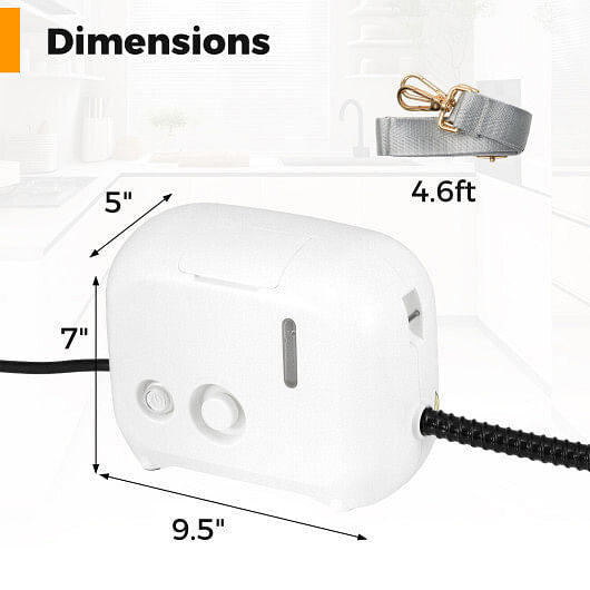 1500W Portable Steam Cleaner with 34 oz Water Tank-White-2
