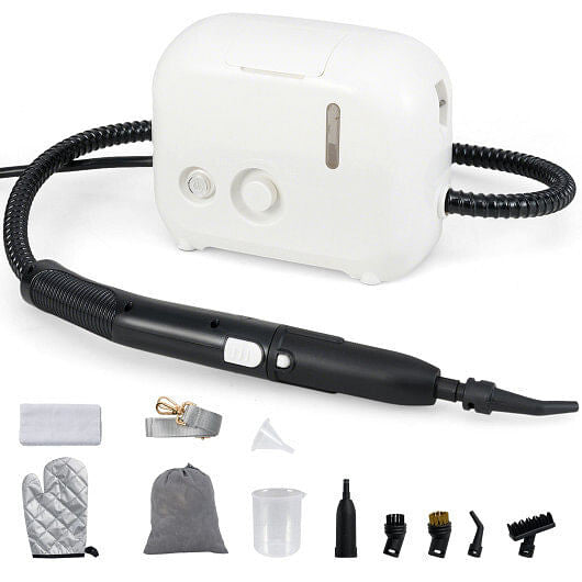 1500W Portable Steam Cleaner with 34 oz Water Tank-White-4